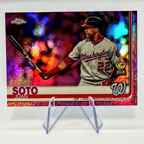 Juan Soto 2019 Topps Chrome Pink Refractor Rookie Cup Batting #155 - Picture 2 of 8